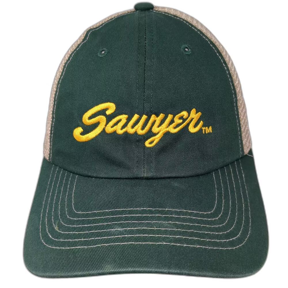 Sportsman Sawyer Embroidered Green Mesh Adjustable Baseball Cap Hat One Size